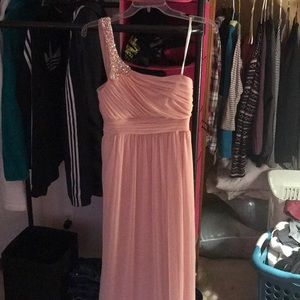 light pink full length prom/formal dress